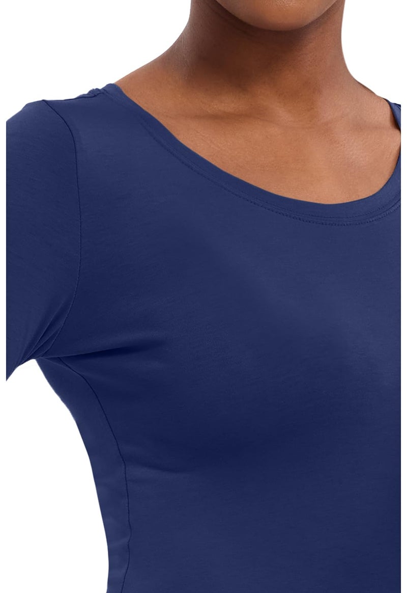 Healing Hands Women's Underscrub Soft Knit Melissa Longsleeve Scrub Tee with Breathable & Easy Care Fabric 5047, S, Navy - Image 4